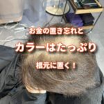 お金の置き忘れはヤバイがカラーは頭皮にたっぷり置かないと染まらない